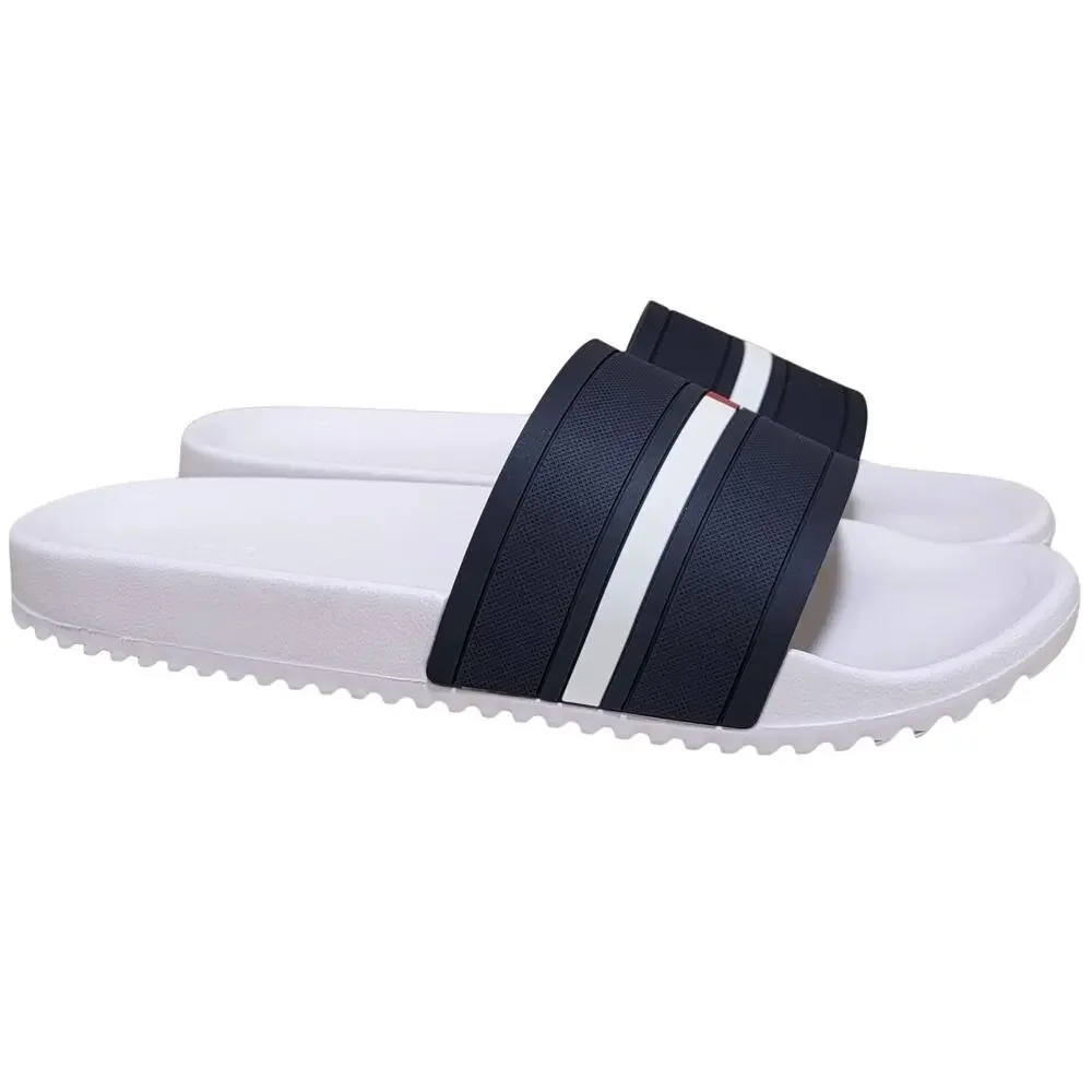 Tommy Hilfiger Men Redder Pool Beach Slide Sandals Size US 12M White Striped